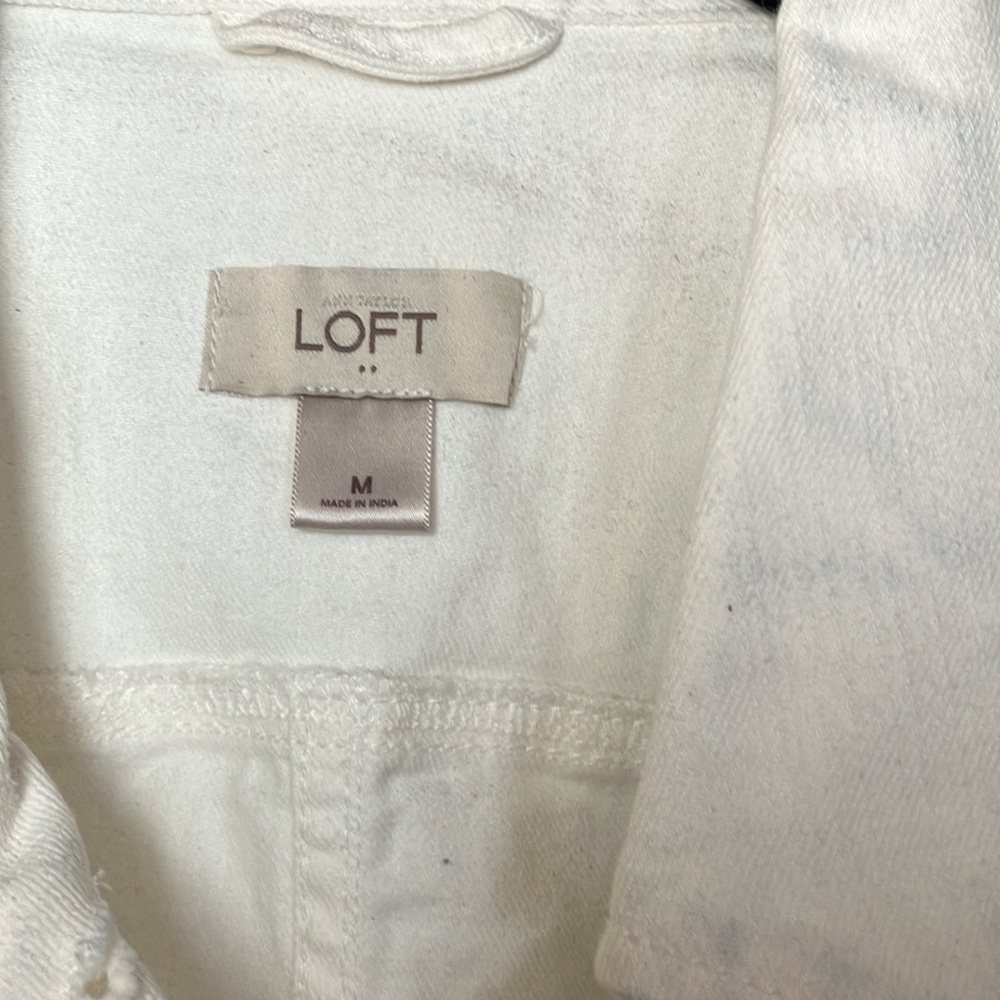 Loft Cropped White Denim Jacket - Picture 2 of 4
